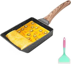 Tamagoyaki Pan, Japanese Omelet Pan Non Stick Rectangle Small Frying Pan, Gas Stove and Induction Cooker Compatible - Black