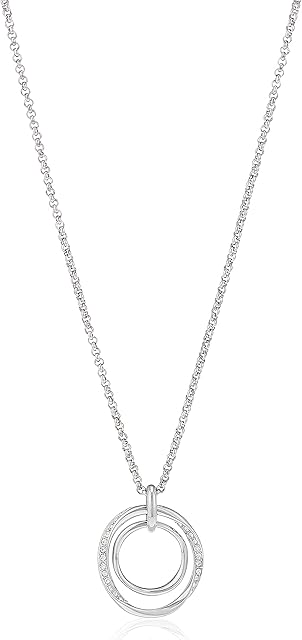 Fossil women's stainless steel twist pendant necklace