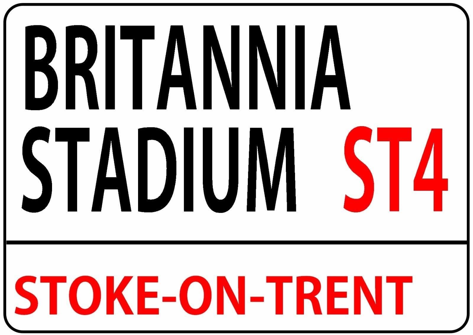 Yelaceccb Britannia Stadium London Street Road Style Metal Sign Stoke City Football Plaque Outdoor Decoration Plaque 8X12 Inch