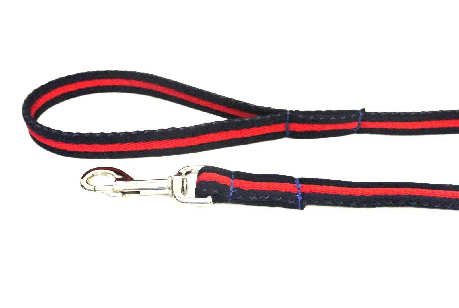 Short Dog Lead Walking Leash Training Close Control 45" 76" Long In 25mm Soft Air Webbing (Navy/Red, 45" (1.1 Metres)) โ image 1
