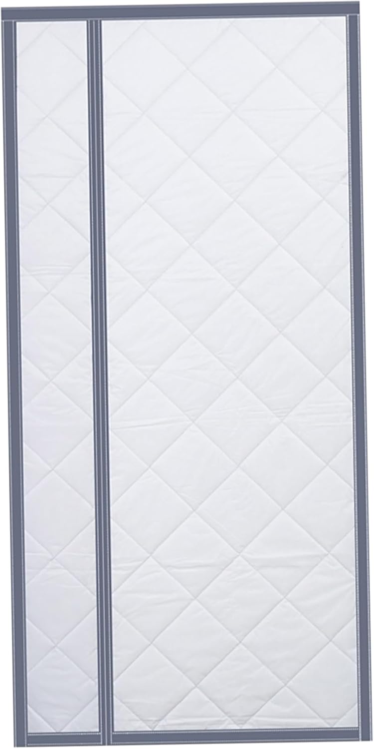 Thermal Door Curtains for Winter 39.4 X78.7 Inch Side Opening Self-adhesive Insulated Door Curtain Cold and Noise Proof Temporary Screen for Cold Weather Grey