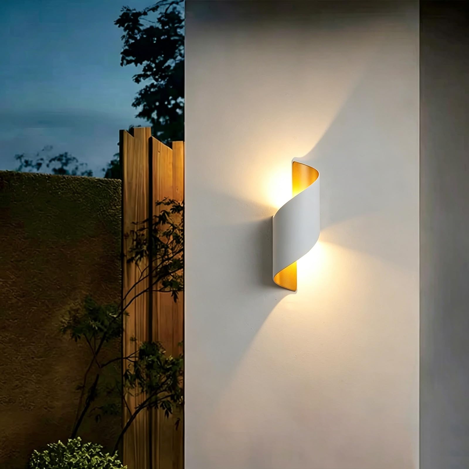 SDUYTDG Modern Outdoor Wall Lights, IP65 Waterproof Black LED Exterior Wall Light Fixture, 3000K Aluminum Porch Lamp for House