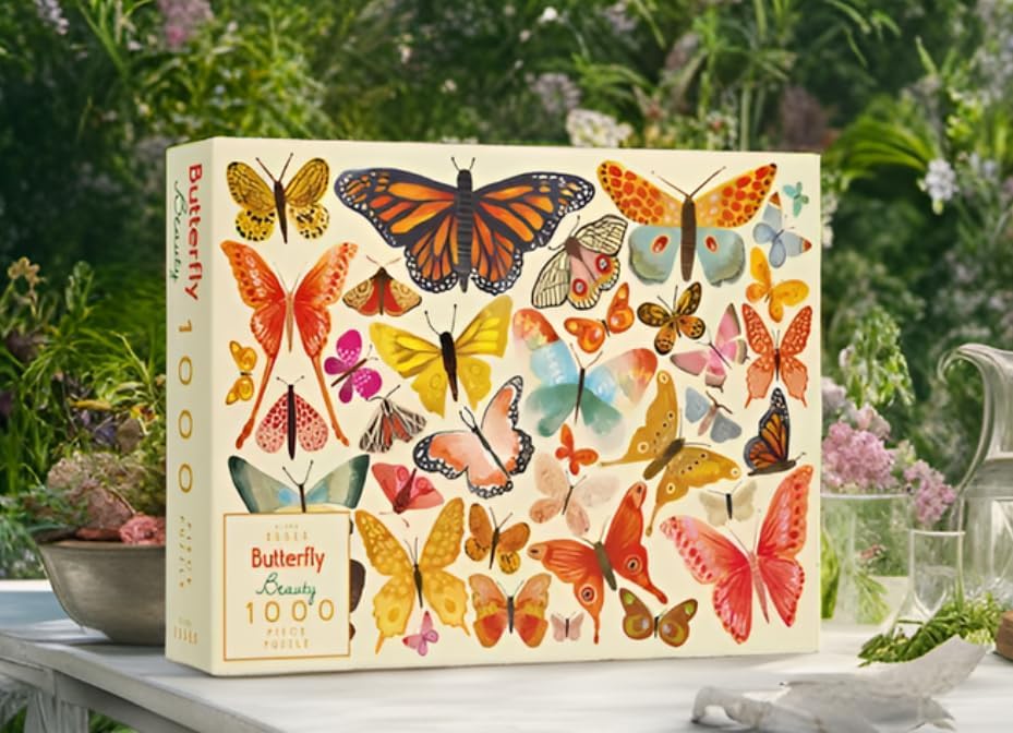 Miniatura 4 de Elena Essex Rompecabezas de 1000 piezas para adultos, belleza de mariposa, rompecabezas colorido, fresco, naturaleza, vida silvestre, rompecabezas