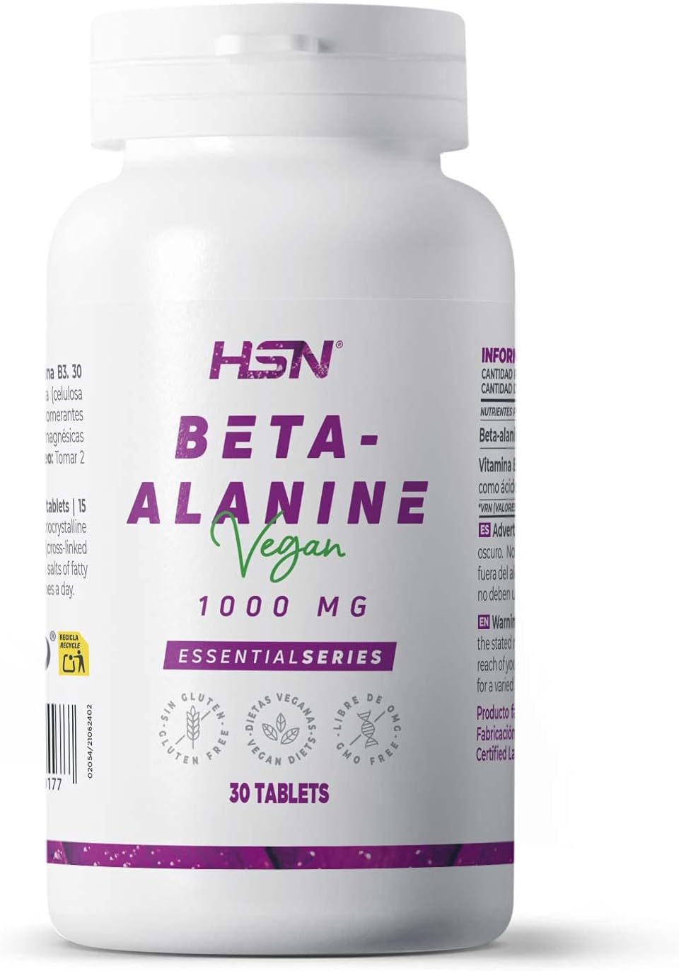 Beta Alanine from HSN | 30 Tablets for 1000 mg of Beta-Alanine | Amino Acid in Free Form | With Vitamin B3 | Non-GMO, Vegan, Gluten Free | Increase Muscle Mass and Sports Performance