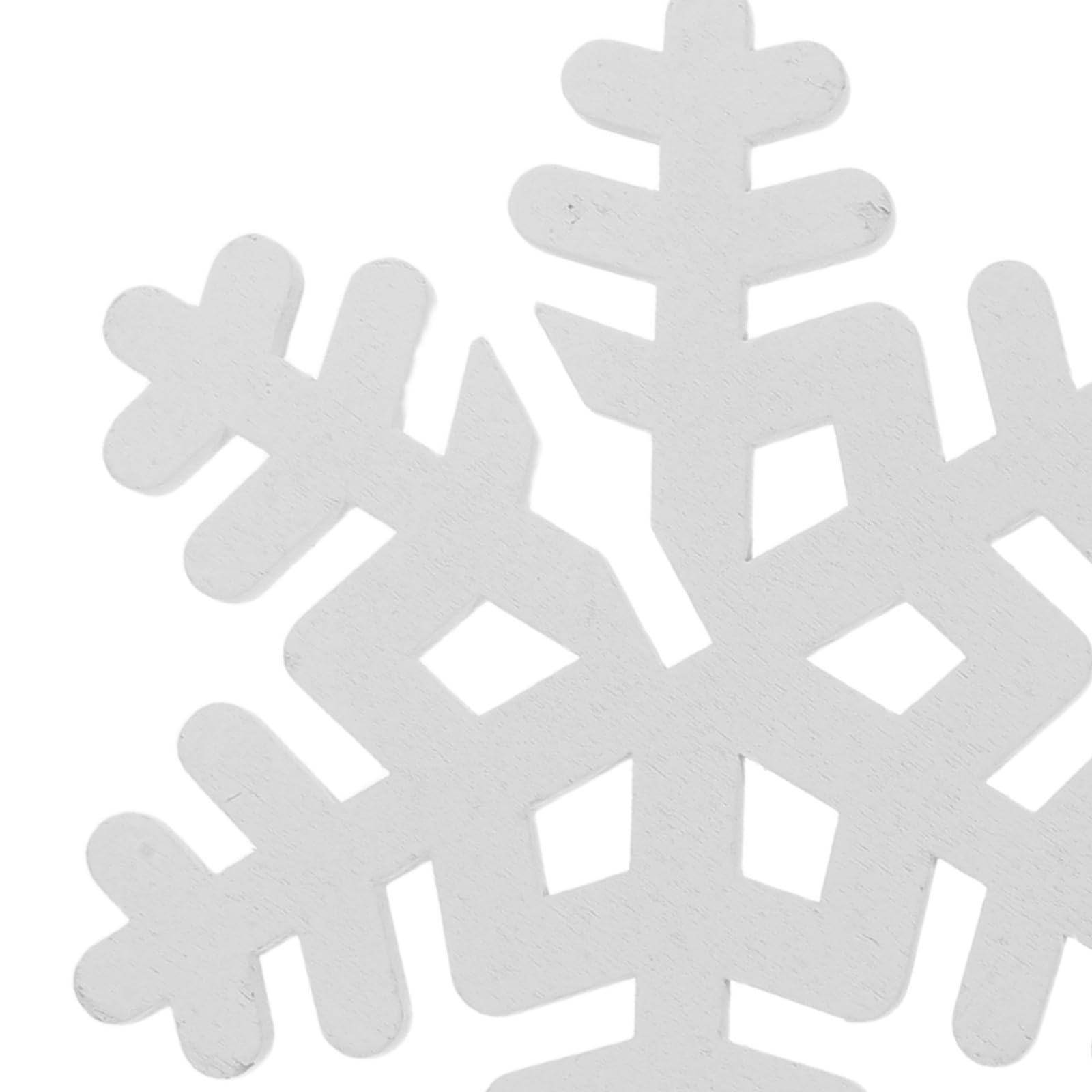 Toyvian 32 Pezzi Decorazione Natalizia Fiocco di Neve 3d in Legno Bianco