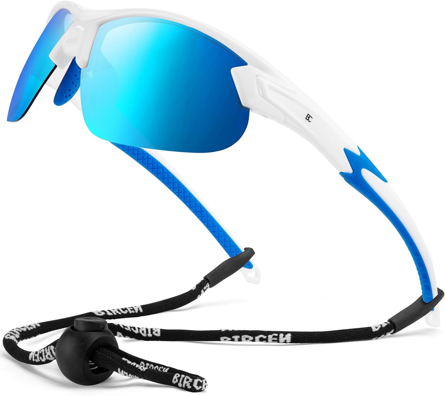 BIRCEN Mens Polarized Sunglasses for Sports: TR90 Lightweight Sun Glasses Wrap Around Shades for Fishing Driving Cycling