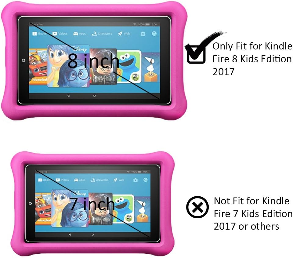 Orzero (2 Pack) Tempered Glass Screen Protector Compatible for Amazon Kindle Fire HD 8 Kids Edition 2018, 2017, 9H Bubble-Free (Lifetime Replacement)
