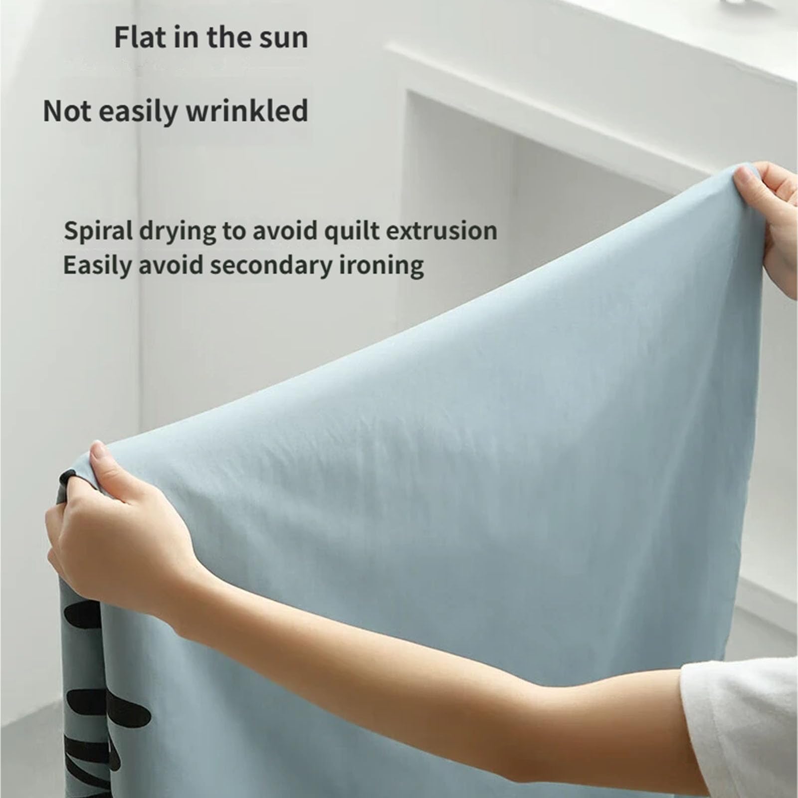 Lot de 2 séchoirs en acier inoxydable en forme de spirale pour draps de lit, cintres en spirale en acier 304 avec rotation à 360°, étagère à linge peu encombrante pour couvertures, couvre-lits