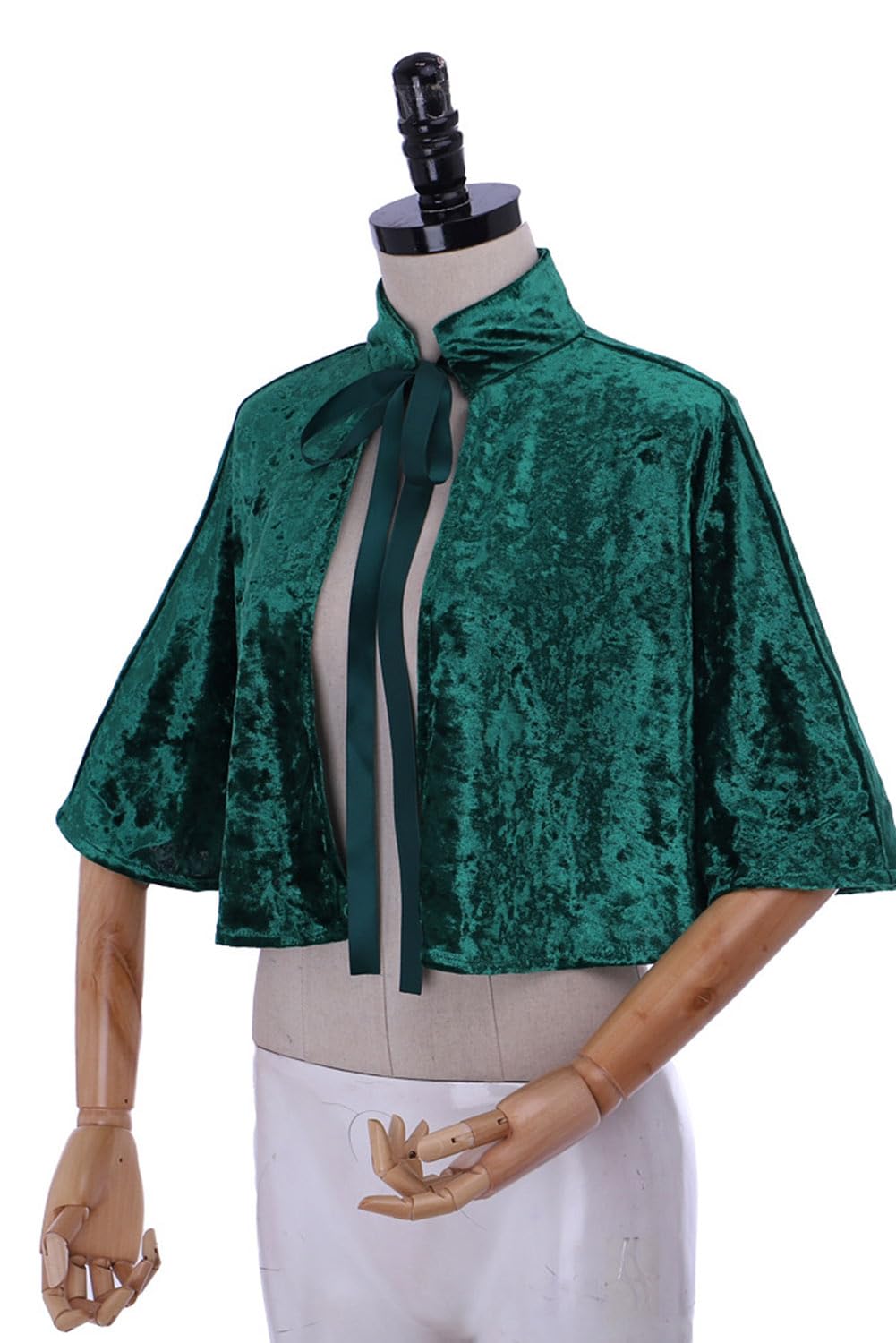 helymore Medieval Scarf Women's Renaissance Velvet Cape Wraps Costume Lace Gothic Halloween Costume Carnival Fasching Clothing Disguise Prop - Image 2