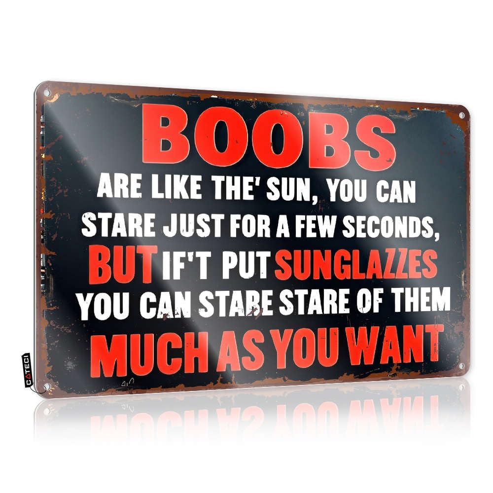 Farmhouse Signs Sarcastic Decore Gift For Chef Boobs Are Like The Sun. - Vintage Wall Decor For Entrance(20X30CM)