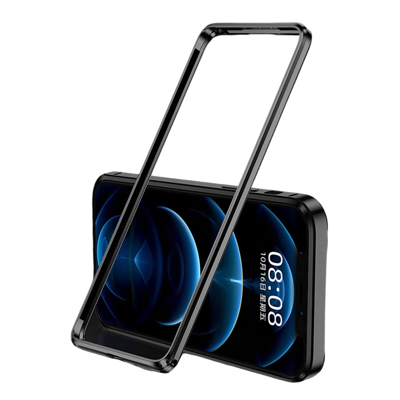 Czke Black For Iphone 12Pro Caes Shockproof Armor Metal Bumper Aluminum Case Phone Bumper Cover (Color : Size : For Iphone 12Pro)