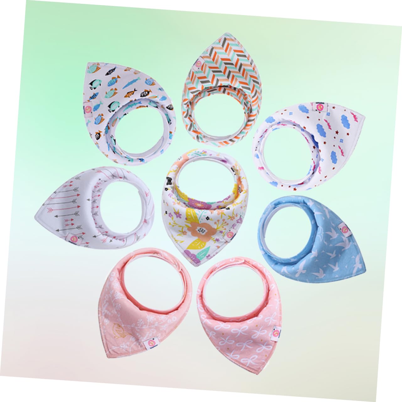 Abaodam 16pezzi Bavaglini Bandana Per Assorbenti e Impermeabili Design Per Per Teething e Alimentazione