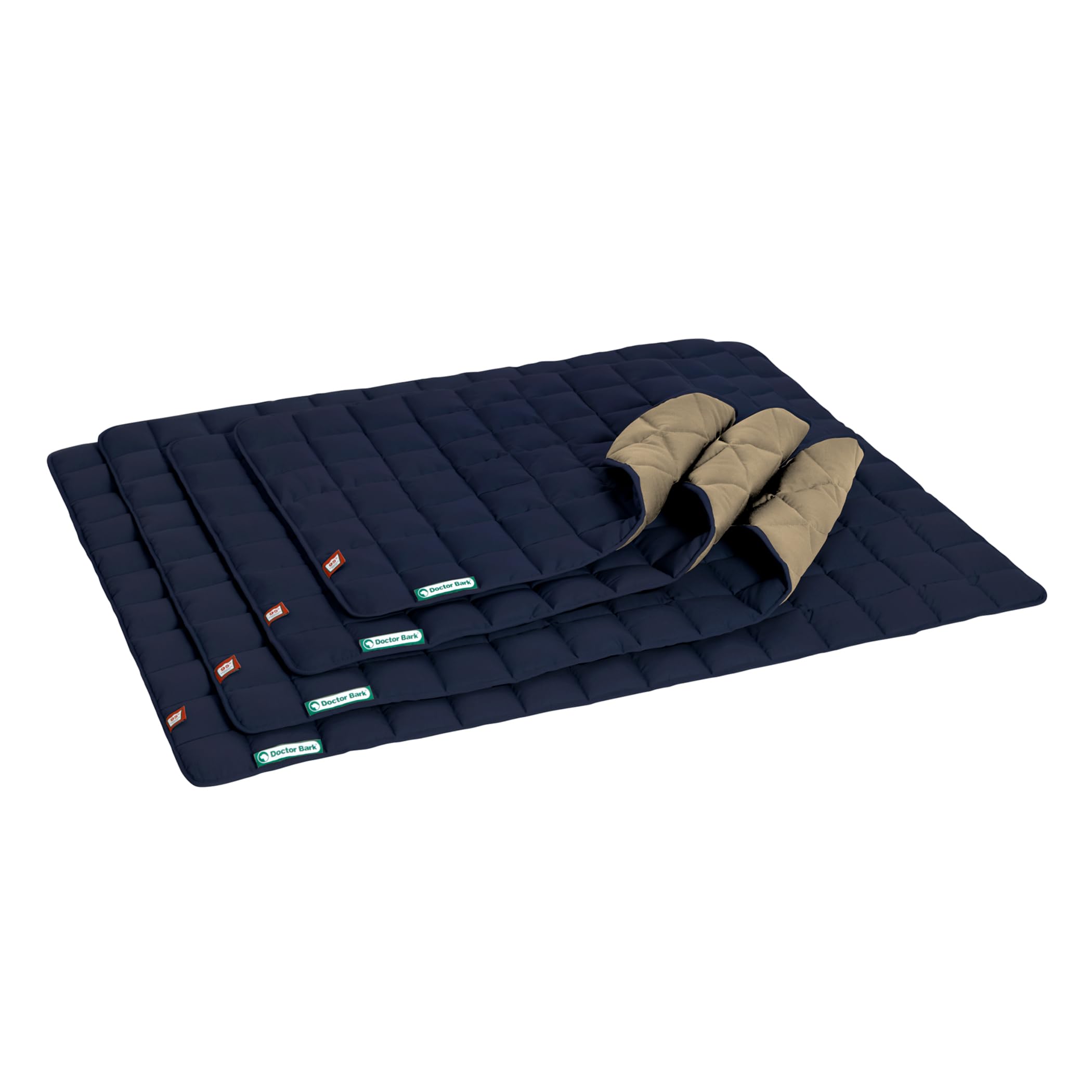 Doctor Bark Manta para Perros, Suave, Perros medianos, Resistente, para Interior y Exterior, Lavable hasta 95 °C (Talla M, marrón Dorado y Azul)