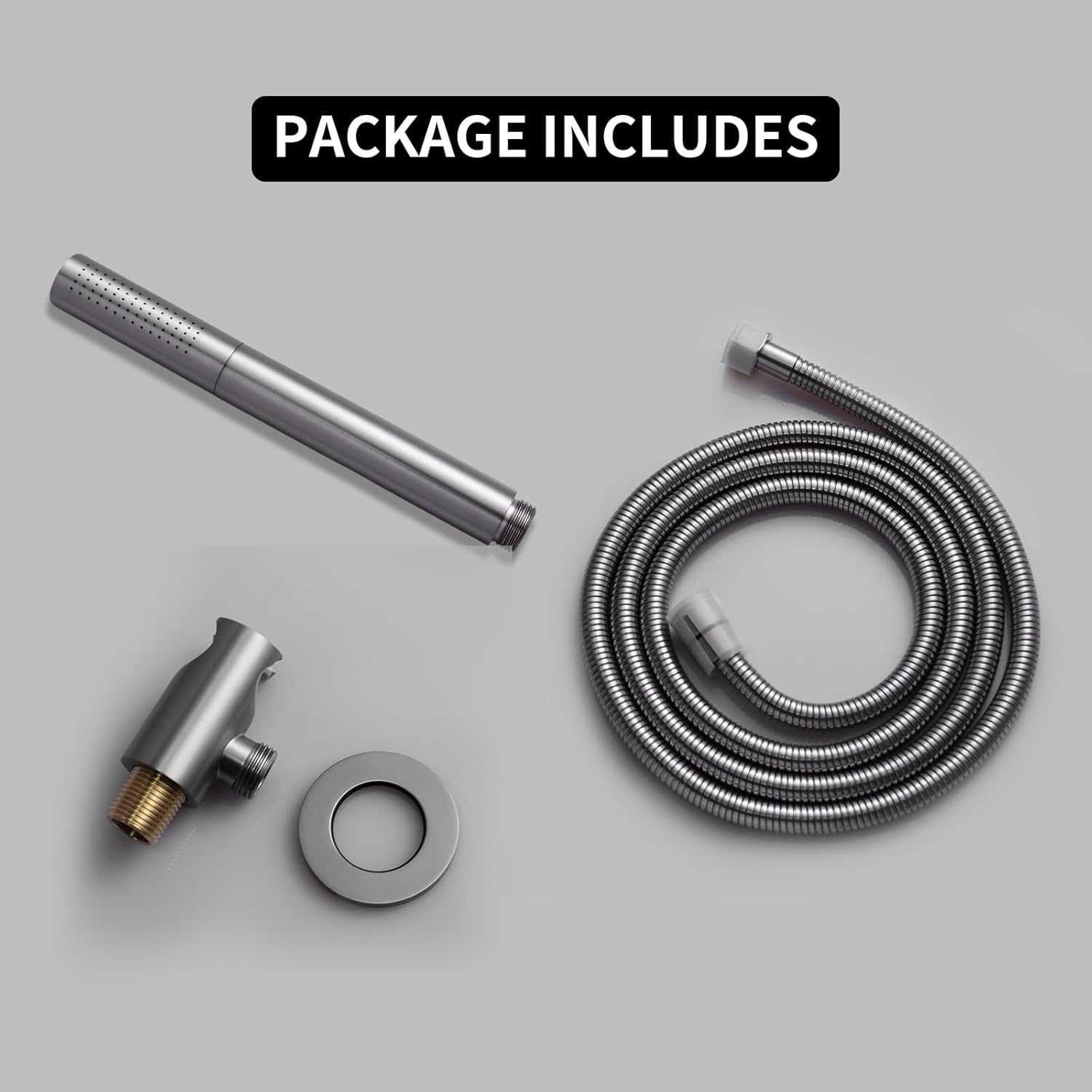 Bathroom Brass High Pressure 2 In 1 Function Handheld Shower Head Sprayer Wand With 79 Inch Hose Holder (Brushed Nickel)