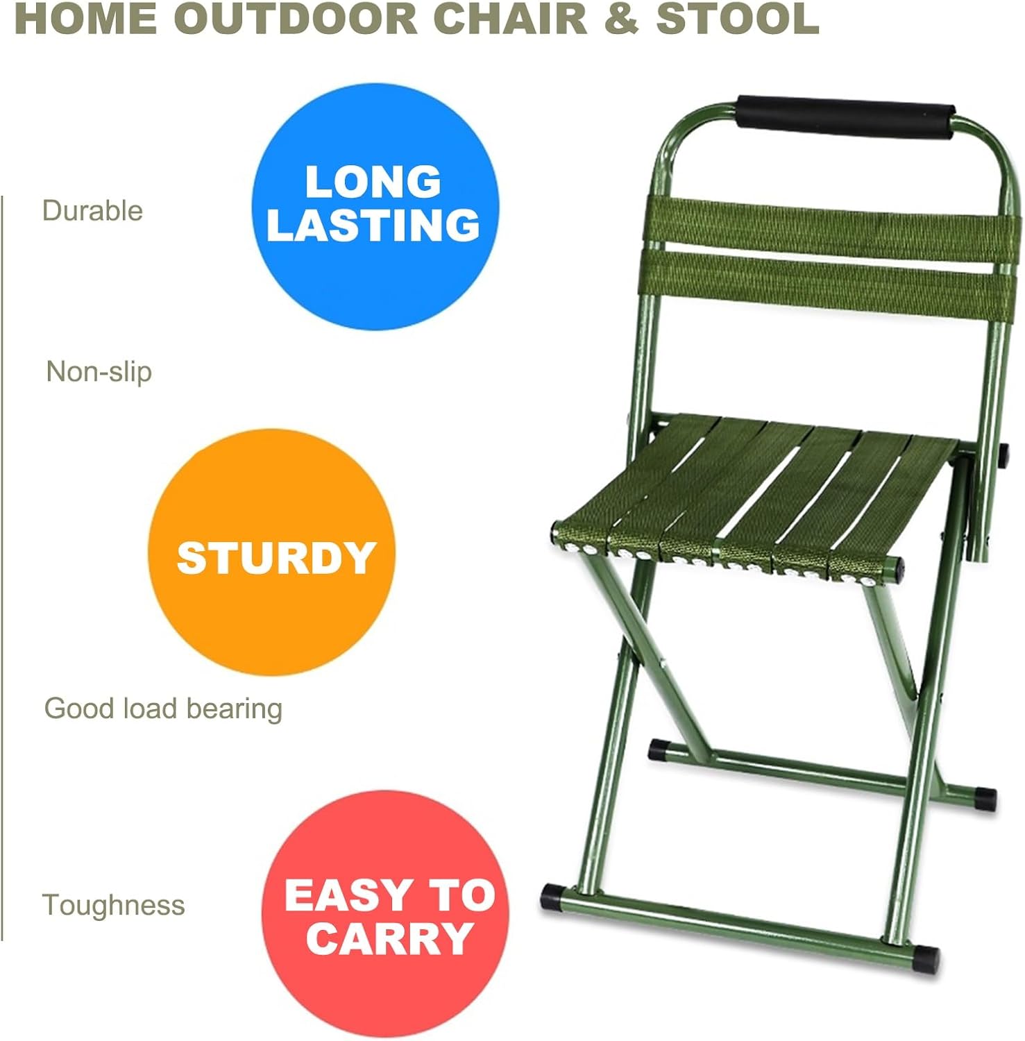 屋外の折る椅子、裏庭、ピクニック、寝室、浜のために適した十字の安定した構造を折ること容易な携帯用屋外のダイニングチェア(GREEN-