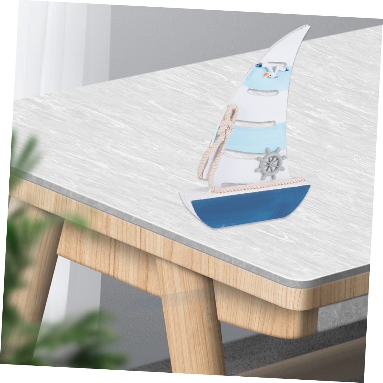 STOBAZA 1Pc Mediterranean Style Wooden Decoration Nautical Boat Model Unique Home Office Decor Eye Catching Seagull Accents Versatile Present for Weddings Special Occasions