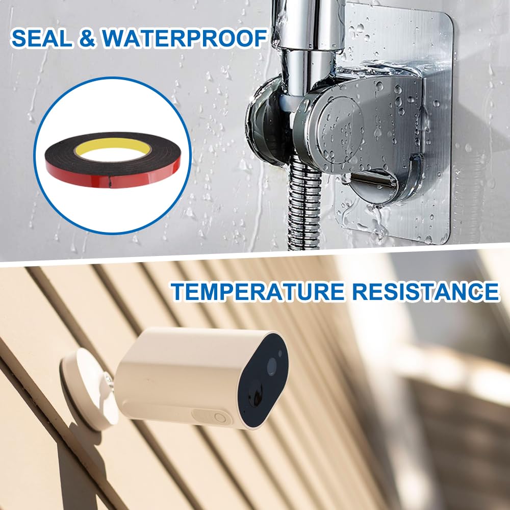 2 Rotoli Scotch Biadesivo Extra Forte,12mm×10m Nastro Biadesivo Forte Impermeabile,3M Biadesivo Extra Forte, Resistente alle Alte Temperature,per Decorazioni, Auto, Riparazioni, Fissaggi (nero)