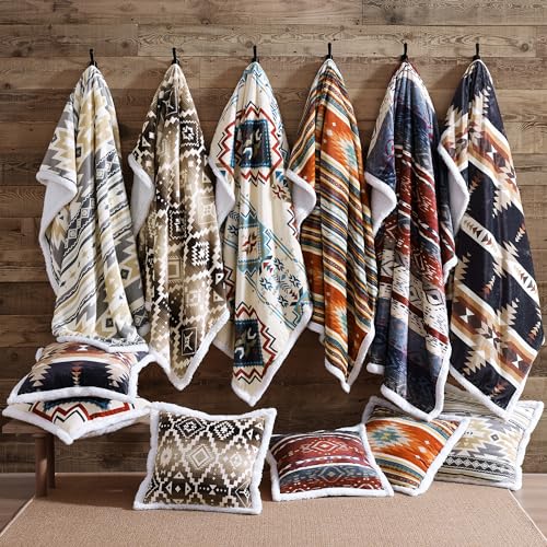 Image of Indigo Hill by HiEnd Accents Chalet 54x68 Brown Sherpa Throw Blanket