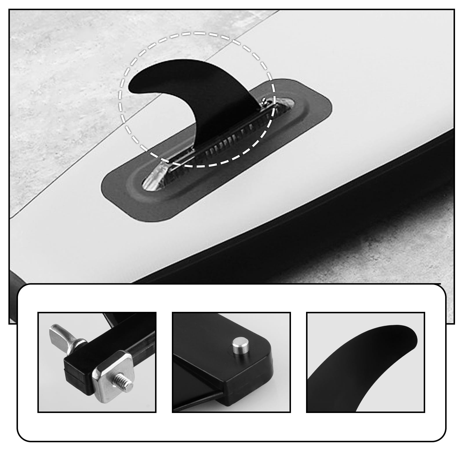 Aletas de Tabla de Surf Desmontables de Nylon Resistente,Estabilidad y Rendimiento Mejorado para Surfboards y Paddleboards