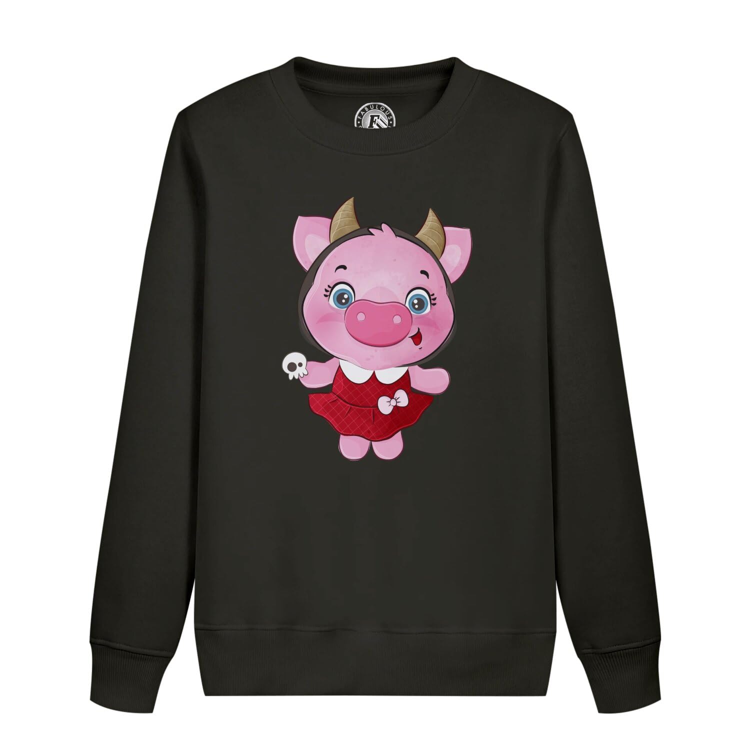 Sweatshirt enfant cochon diable pull Halloween mignon à corne enfant - 4