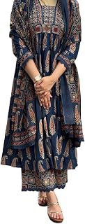 Women's Printed Anarkali Kurta Palazzo Set with Dupatta