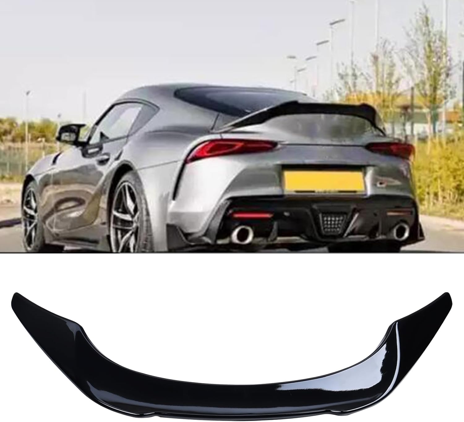 Trunk Spoiler Compatible with 2019-2023 Toyota Supra A90 A91, Carbon Fiber Printing ABS, Glossy Black, 3M Tape Installation