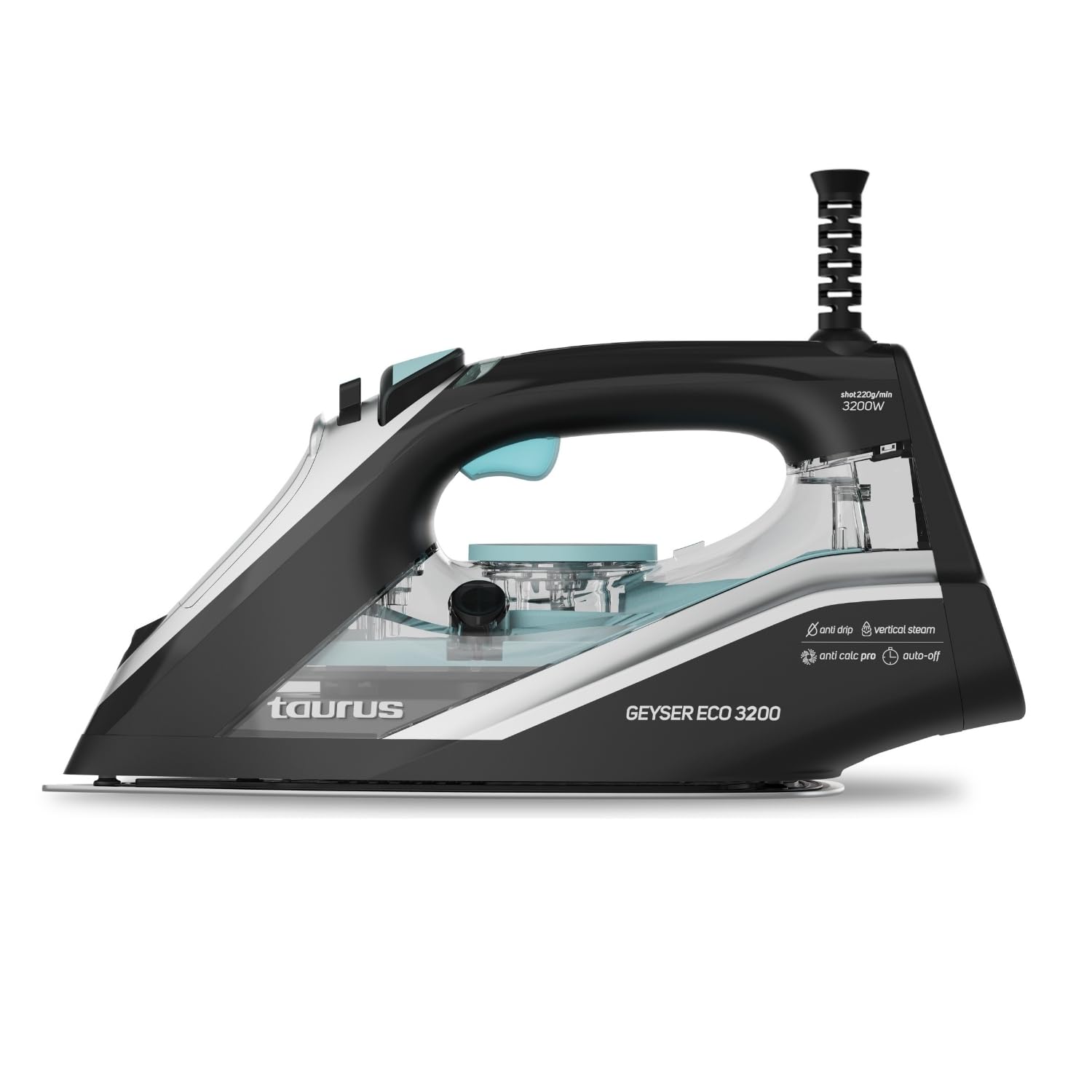 Taurus – Plancha Ropa Geyser Eco 3200 | 3200W | Suela Ultra X-Slide | Golpe Vapor 220g/min | Rápido calentamiento | Antical | Antigoteo | Autolimpieza