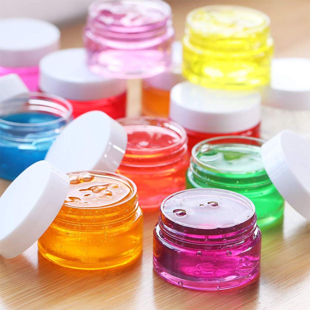 BUYGOO Contenitori Cosmetico 100ml/80g Vaso 12PZ, Vasetti Barattolo Plastica Bottiglie di Stoccaggio per Cosmetici Miele Tè