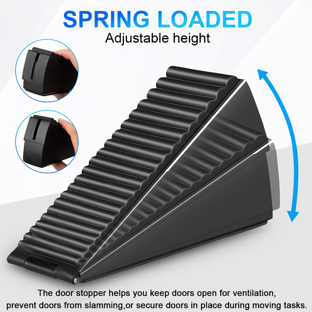 HASTHIP Door Stopper 3 Inch Tall Black Rubber Heavy Duty Wedge — Amazon image 4