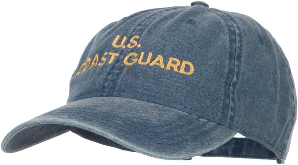 Wording US Coast Guard Embroidered Washed Buckle Cap