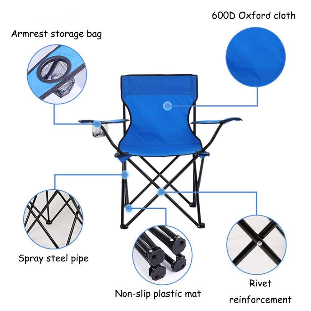 Leichter, robuster Klappstuhl, Klappstuhl – ultraleichter, klappbarer Campingstuhl mit hoher Rückenlehne, mit Kopfstütze, für Outdoor, Rucksackreisen, kompakt und strapazierfähig, für Outdoor, Campi