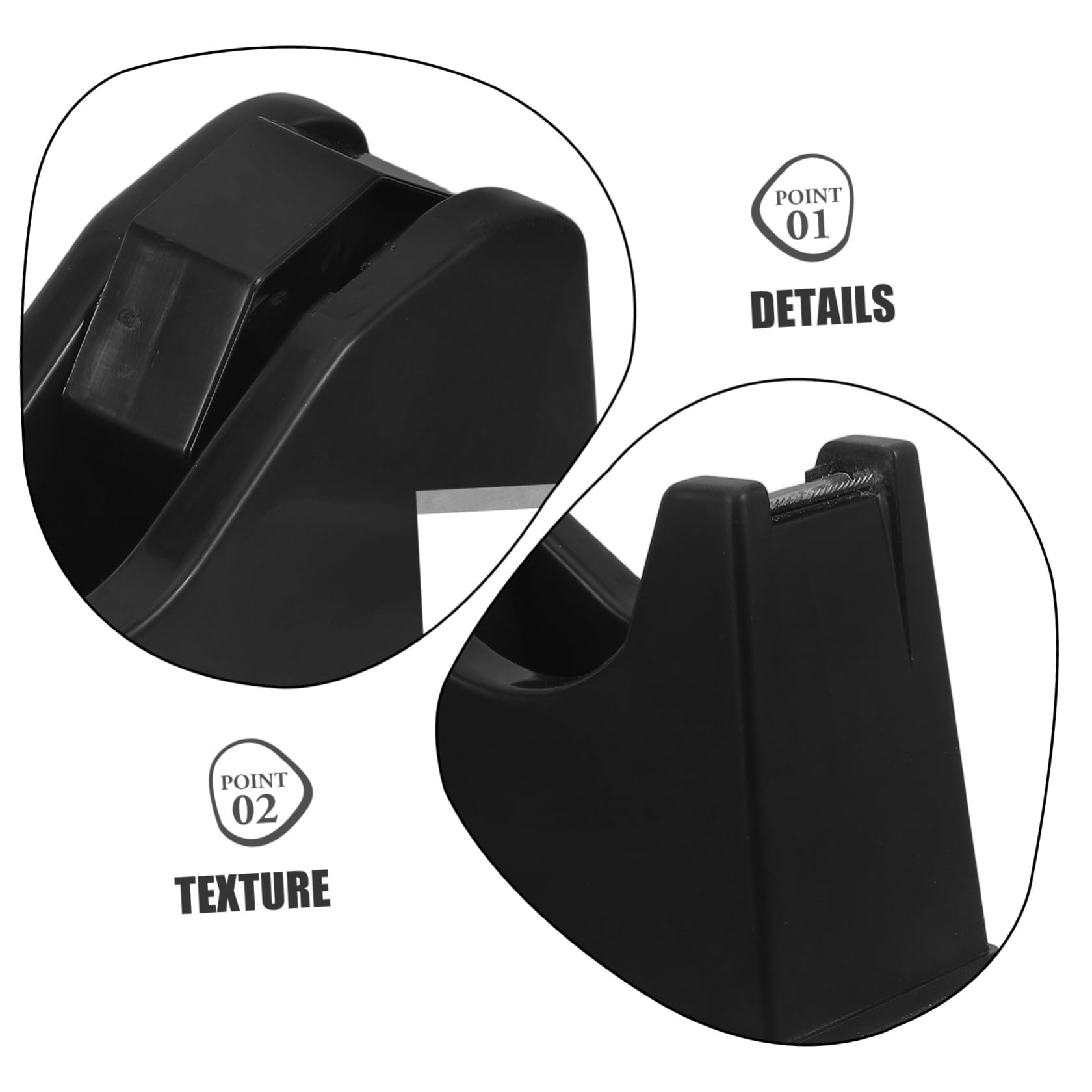 Dispenser per Nastro Adesivo da Scrivania 2 Pezzi Nero | Nucleo 1"/3", Base Antiscivolo, Ricaricabile, per Pezzi Piccoli e Grandi, Taglio Preciso e Cambio Rapido