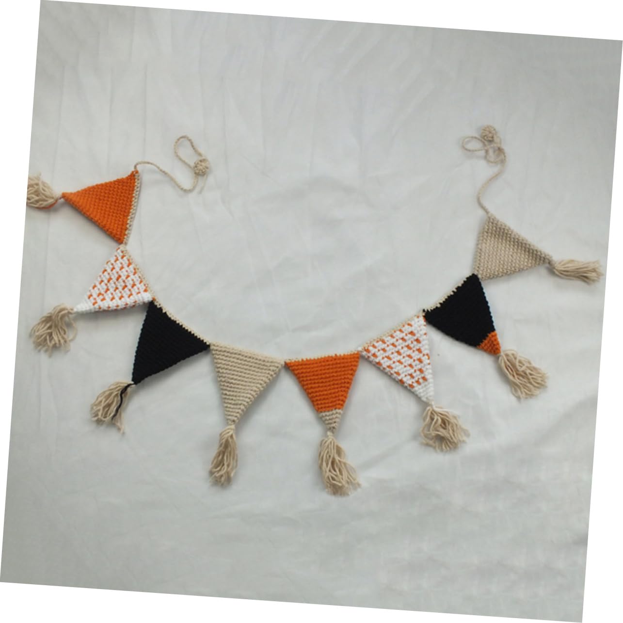 Abaodam 2 Banderines Triangulares De Algodón Banderines De Color Naranja Vibrante Para Celebraciones Y Decoración De Habitaciones De Niñas.