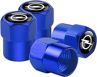 RSEHB Set of 4 car valve caps, car tyre valve caps, for Vauxhall Corsa D Astra Insignia Mokka Adam Combo OPC Vauxhall, high airtightness valve caps, accessories car tyres, e-blue