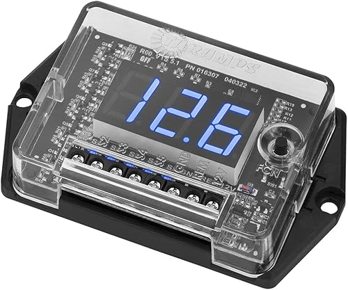 Vista 4 de Taramp's Voltímetro y secuenciador digital automotriz VTS 5.1 LED azul audio automotriz 5 salidas secuenciador modo SPL protección de voltaje