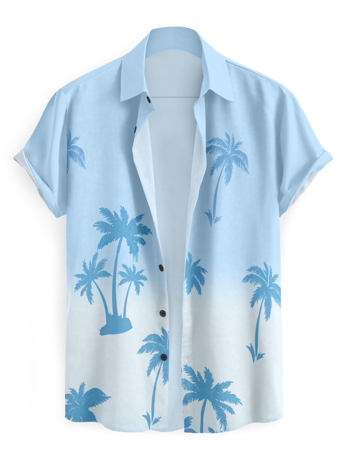 Uiriuy Men's Tropical Palm Tree Hawaiian Shirt – Short Sleeve Beach Aloha Button-Down Casual Top (in, Alpha, M, Regular, New_Sky_NARELI)