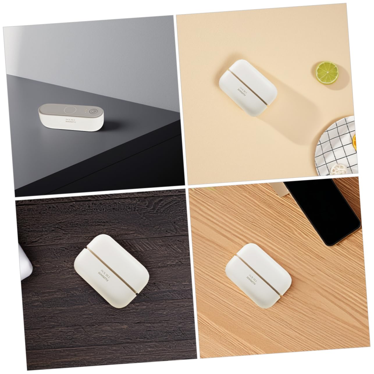 WOONEKY Calentador de Manos USB Recargable Portátil para Viajes al Aire para Caza Invierno Cálido y Rápido Color Marfil
