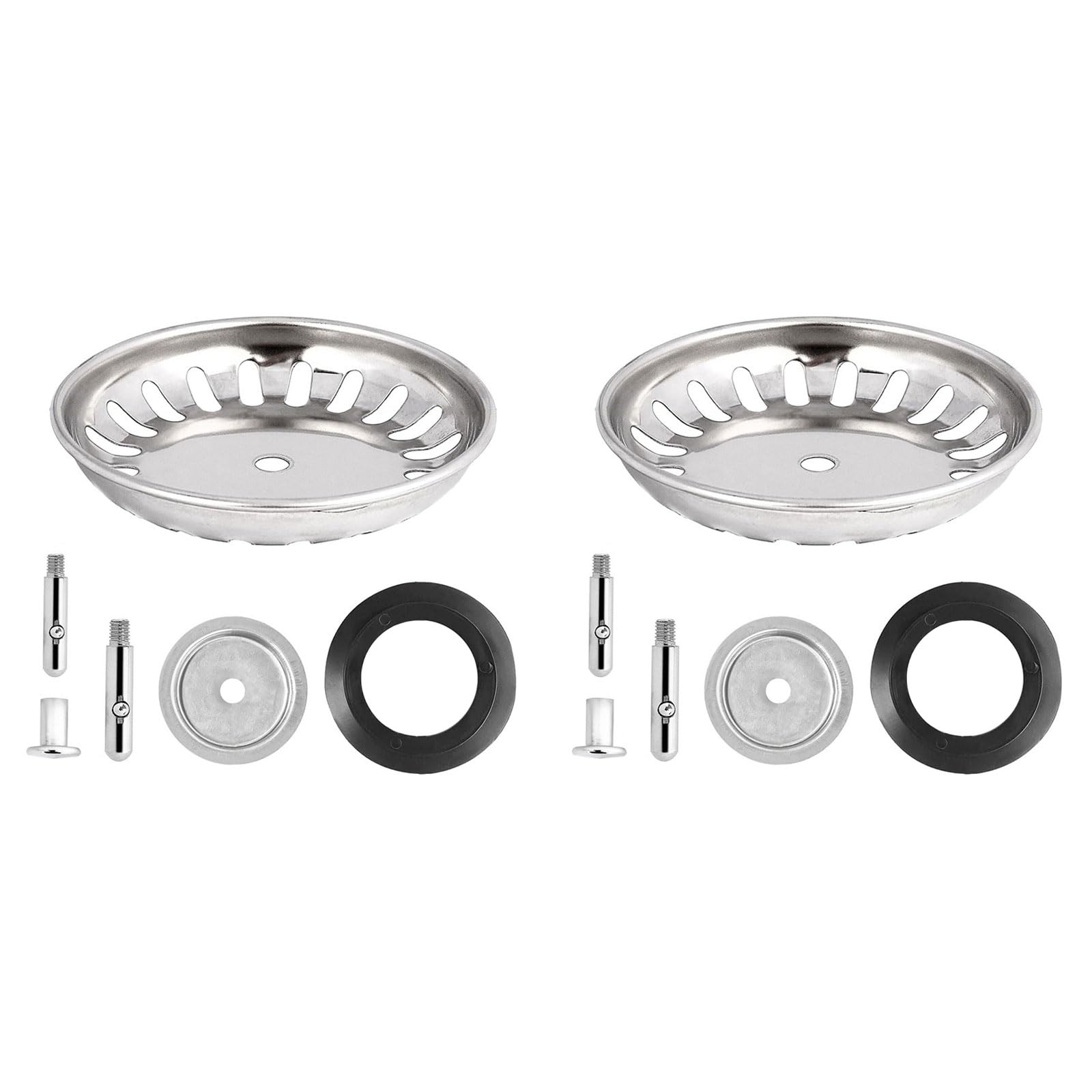 2set Stainless Steel Sink Strainer Stopper Kitchen Sink Anti-Clogging Drain Basket Replacement Accessories Waste Replacement for Home