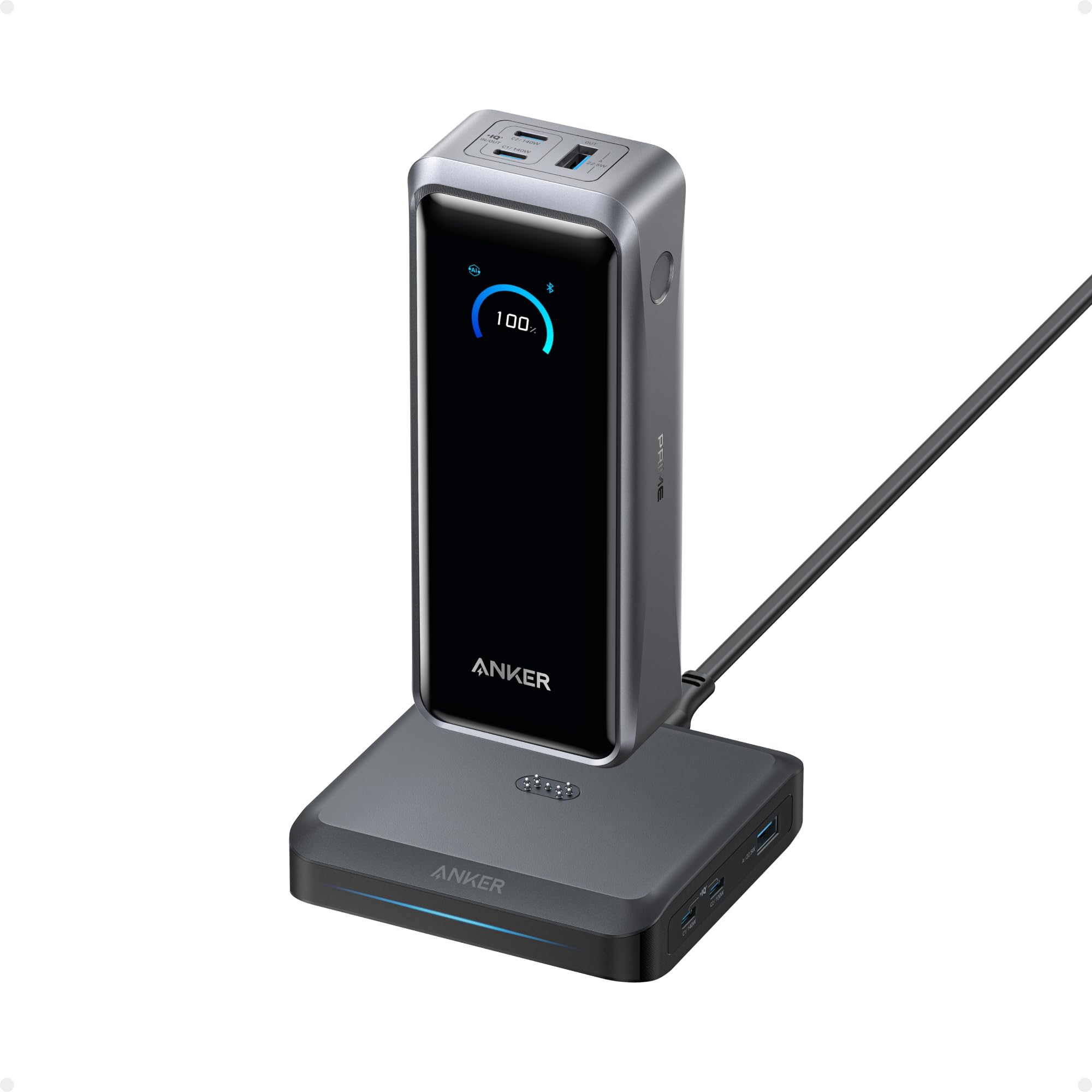 Anker　Prime Power　Bank（26250mAh,300W） Anker Prime Power Bank and Charging Base, 26,250mAh 300W Max