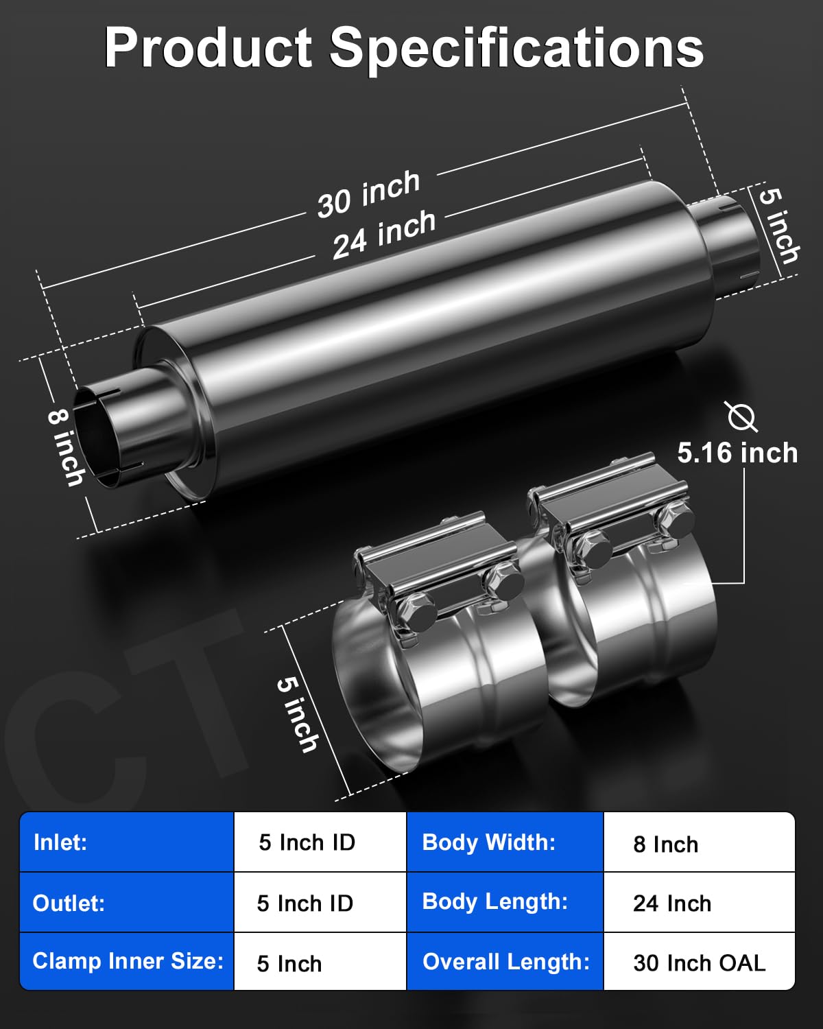 Flowmaster Flow FX Chambered Muffler – 3.00" Center In / 2.50" Dual Out –Moderate Sound – Stainless Steel – Affordable Performance For Modern Trucks, Muscle Cars & Daily Drivers (72198 - Foto 9