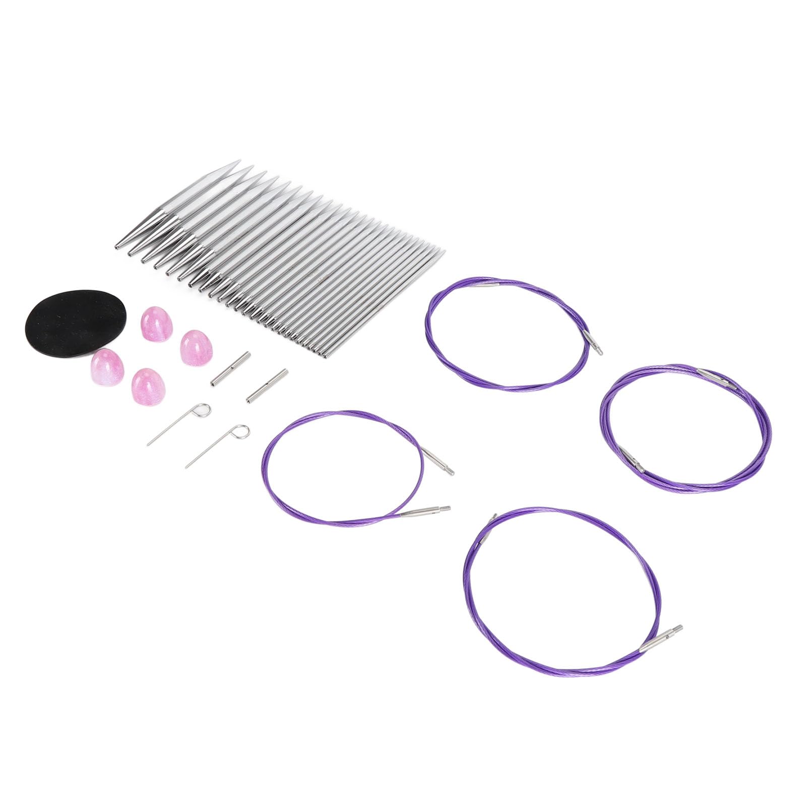 Hamwesh Juego de Agujas de Ganchillo, 13 Pares de Agujas de Ganchillo Ergonómicas Intercambiables de 3-10 Mm, Kit de para Principiantes con 4 Cables de 40-100 Cm para Calcetines Suéteres Sombreros