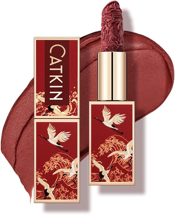 Catkin Semi-Matte Lipstick Hydrating High Impact Color Infused with Vitamin E and Avocado Oil Smooth Soft Texture Long Lasting Matte Finish 129