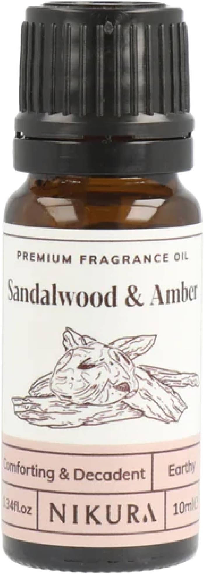 Sandalwood & Amber Fragrance Oil - 10ml | for Gifts, Diffusers, Candle Making, Soap Making | Great for use in Bath Bombs, Perfume Oil, Perfume Scents | Vegan & UK Made