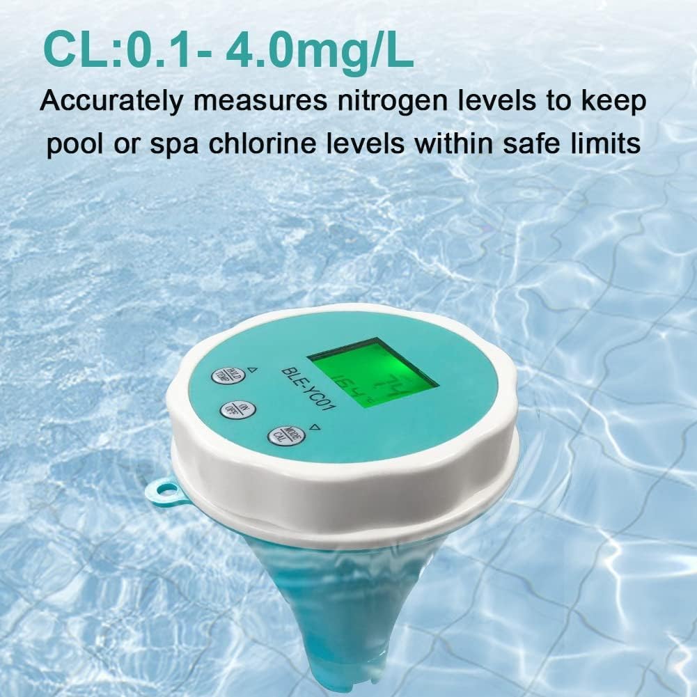 Thermomètre À Piscine Numérique Intelligente Flottante - Compteur D'eau Bluetooth 6-en-1, Imperméable IP67, Tests Ec, Salinité, PH, ORP, Température, Chlore Pour Les Piscines, Bains À Remous, Étangs
