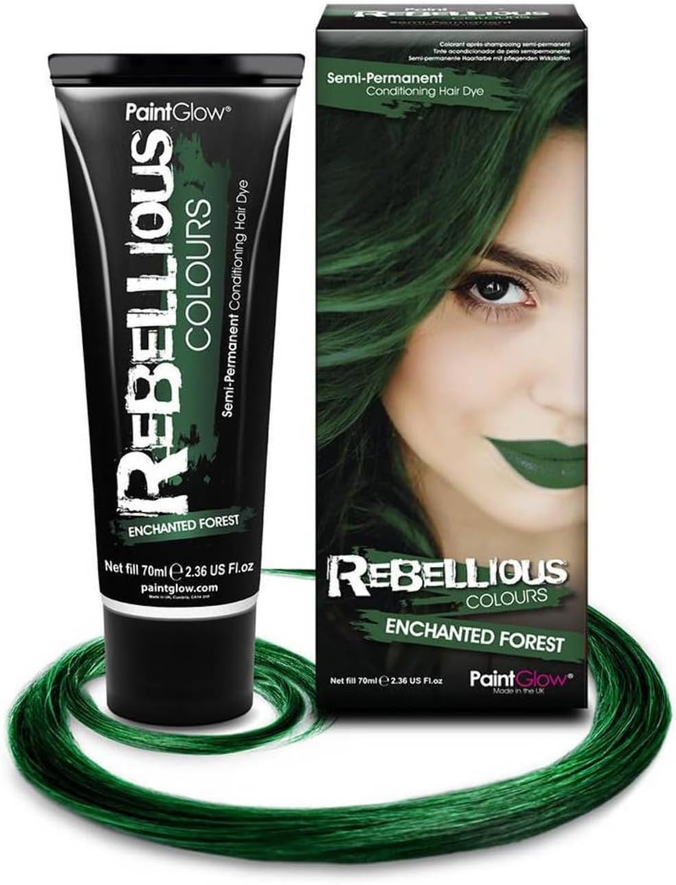 Rebellious Colours Vegan Semi Permanent Hair Dye Colour 100ml (Enchanted Forest)