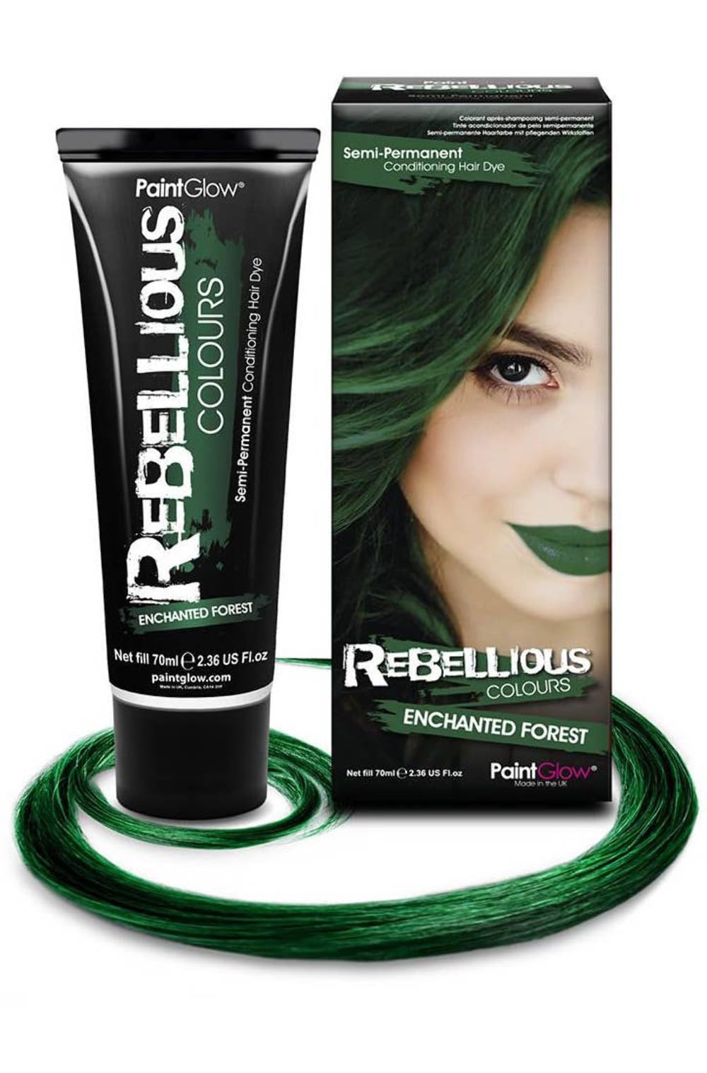 Rebellious Colours Vegan Semi Permanent Hair Dye Colour 100ml (Enchanted Forest)