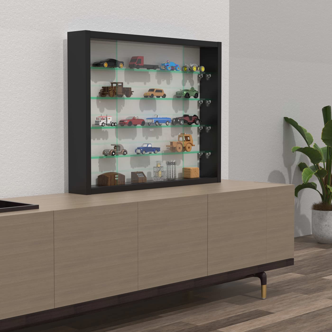 VDD Vitrine Debout vitrine Murale Suspendue - étagères en Verre de 4,5 cm de Profondeur