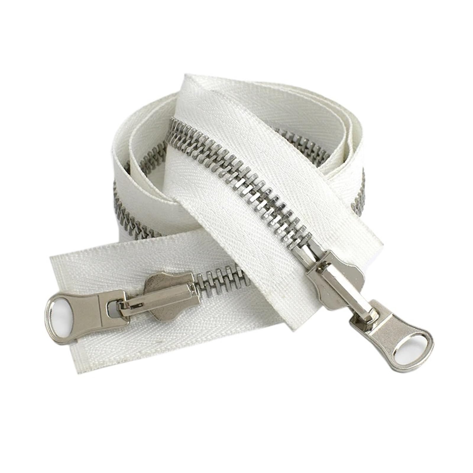Two-Way Zipper 1pc 60-120cm Metal Rotary Slider Open-End Zipper