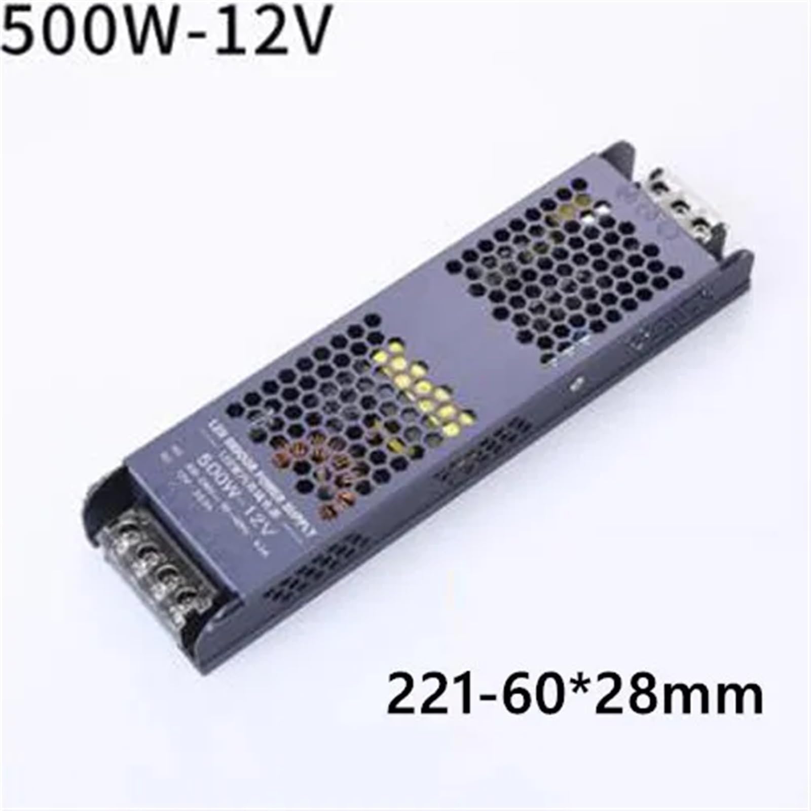 Transformadores AC DC 220V a 12V 24V Fuente de alimentación conmutada 500W 12V 24V súper Fino 12 24 V voltios 60W 100W 200W 300W 400W 500W A/D (Color : 12V - 500W)