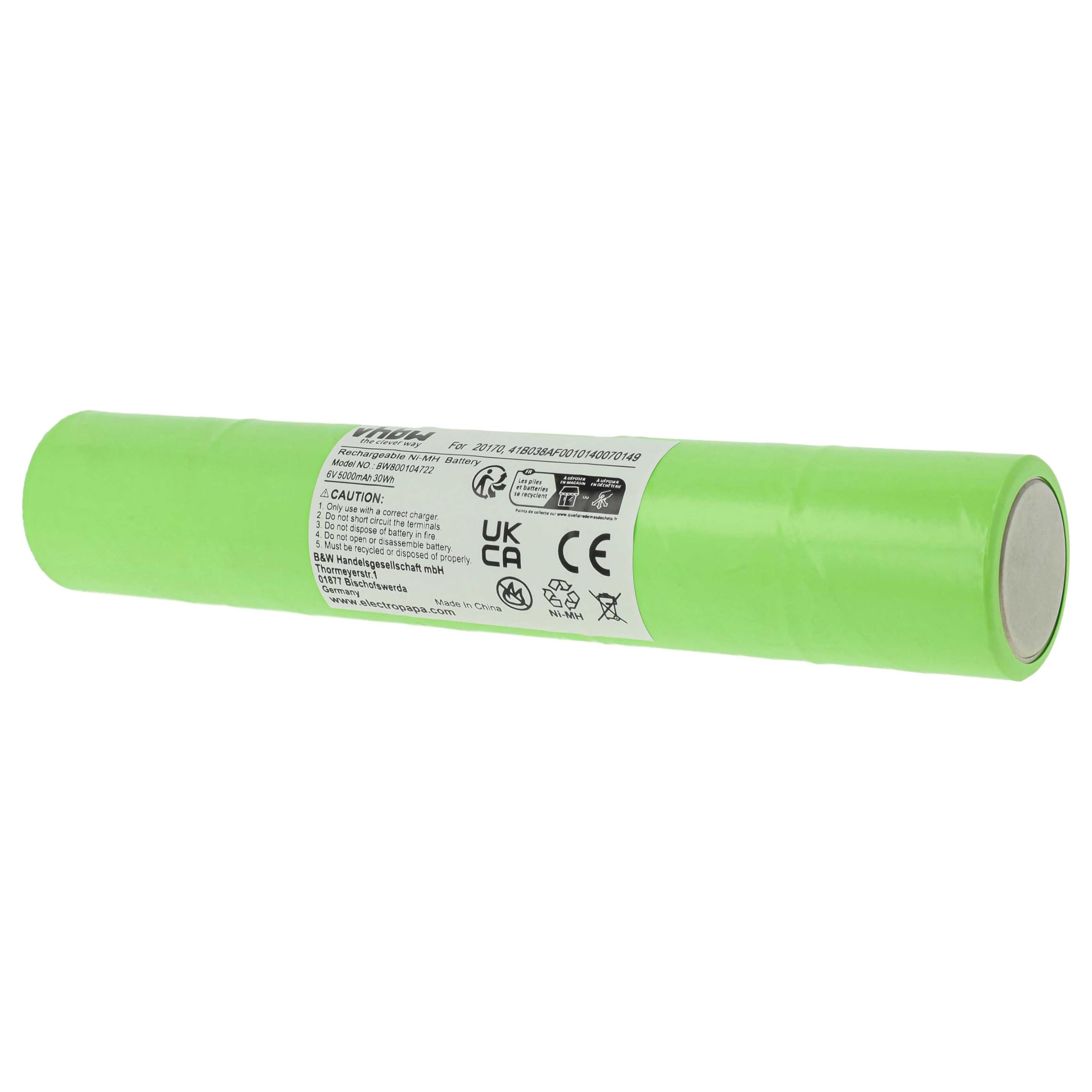 vhbw 2 x bateria zastępuje 108-000-439, 20170, 108-000-817, 201701, 108-817, 108-439 do latarki. Latarka czołowa (5000 mAh, 6 V, NiMH)
